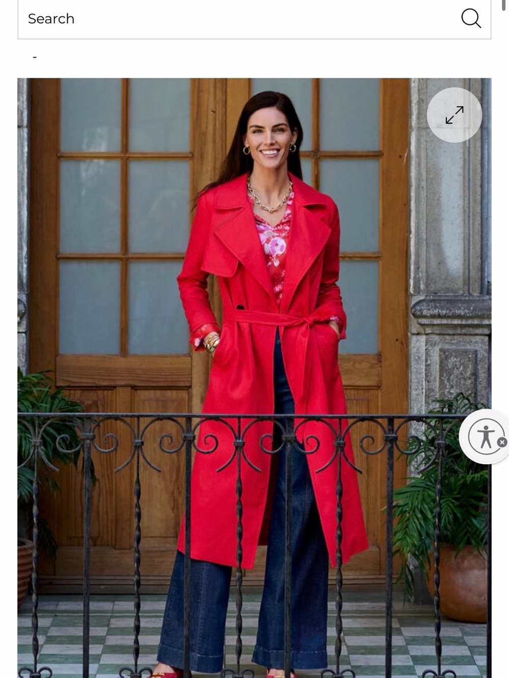 Talbots Red Belted Trench Coat